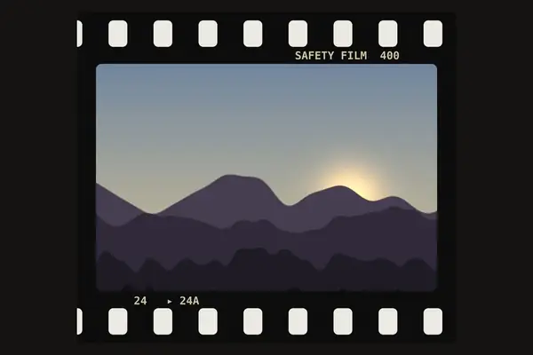 35mm film border, black overlay preview