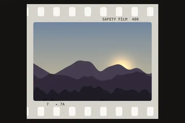 35mm film border, clear base overlay preview