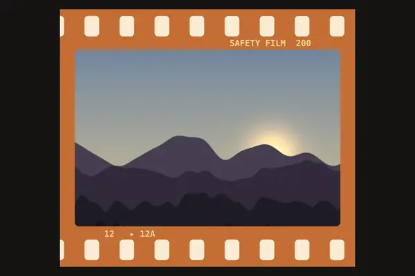 35mm colour negative border overlay preview
