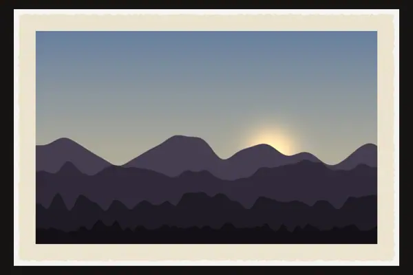 Deckle edge print on white overlay preview