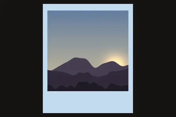 Instant photo frame, blue overlay preview