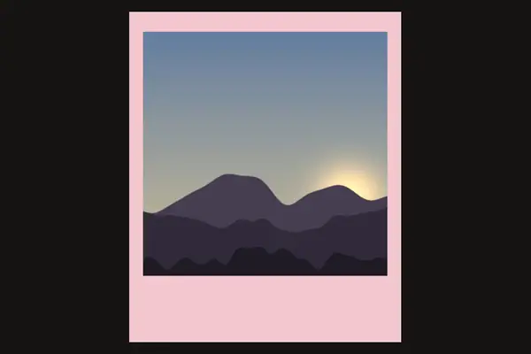 Instant photo frame, pink overlay preview