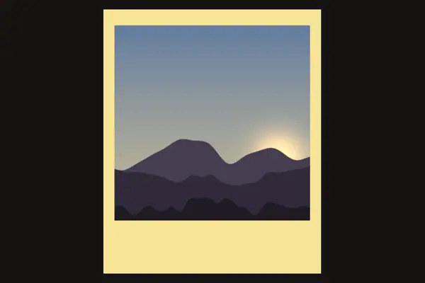 Instant photo frame, yellow overlay preview