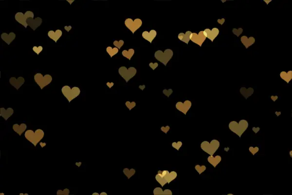 Gold heart bokeh overlay preview