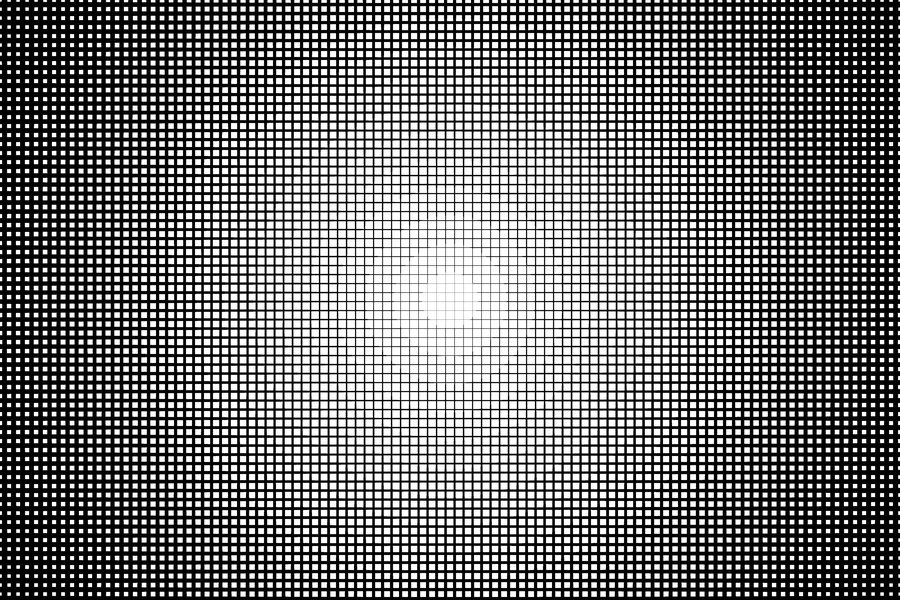 Cross-hatch halftone, radial overlay preview