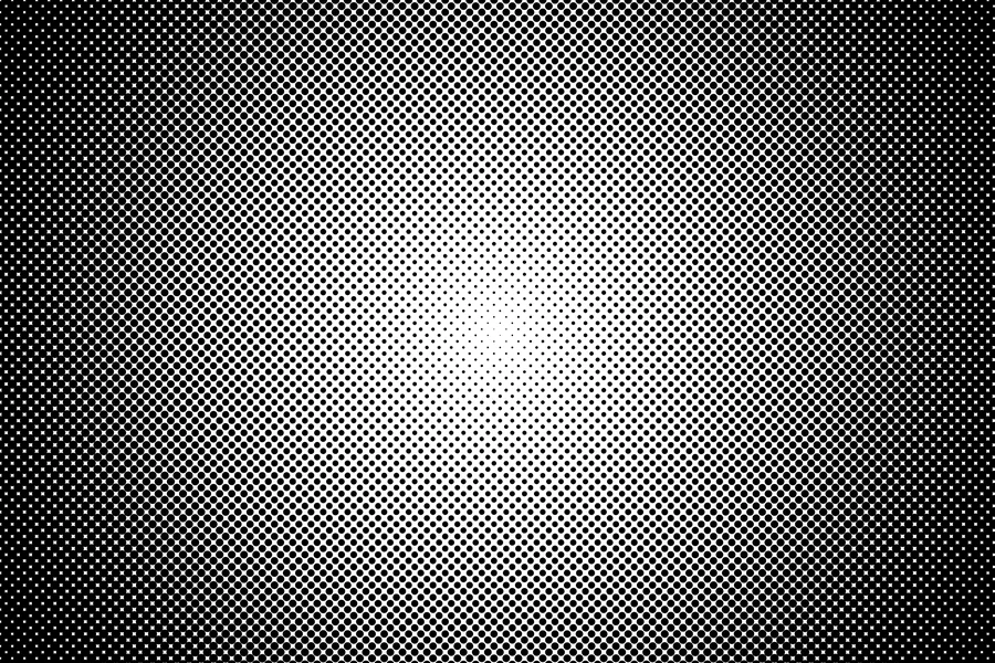 Dot halftone, radial vignette overlay preview